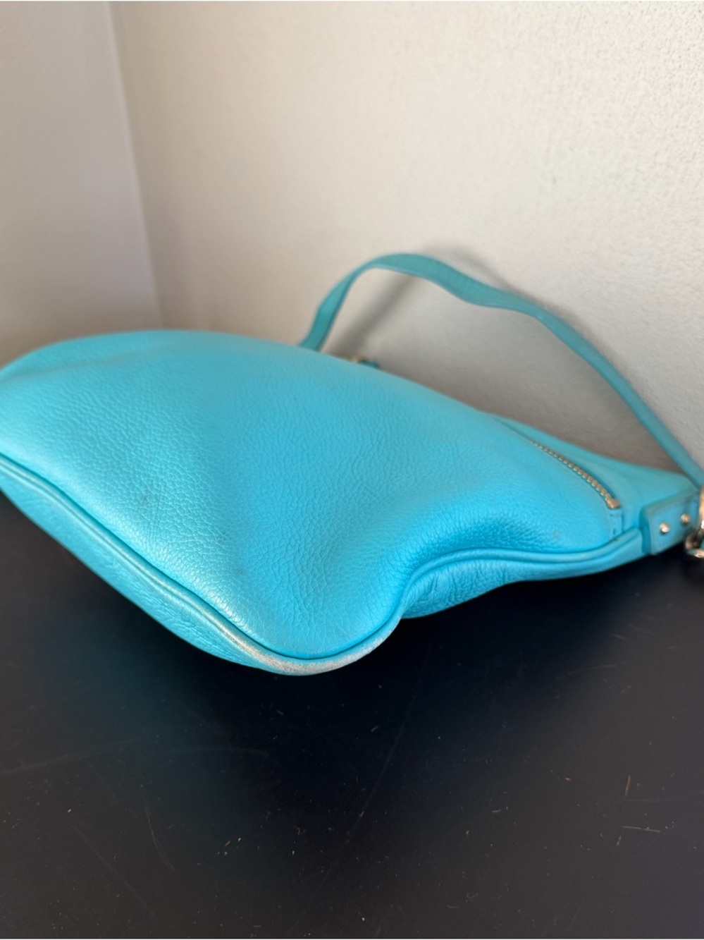 Kate Spade Connie Hill Ellen Grace Teal Blue Leather Crossbody Shoulder Bag - Picture 6 of 14